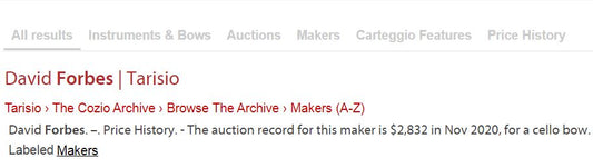 Cello stråke - David Forbes